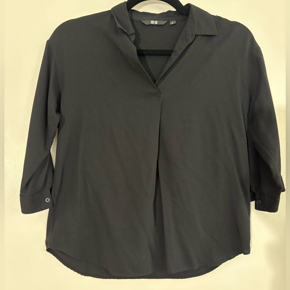 Uniqlo Black Button Down Shirt for Women
